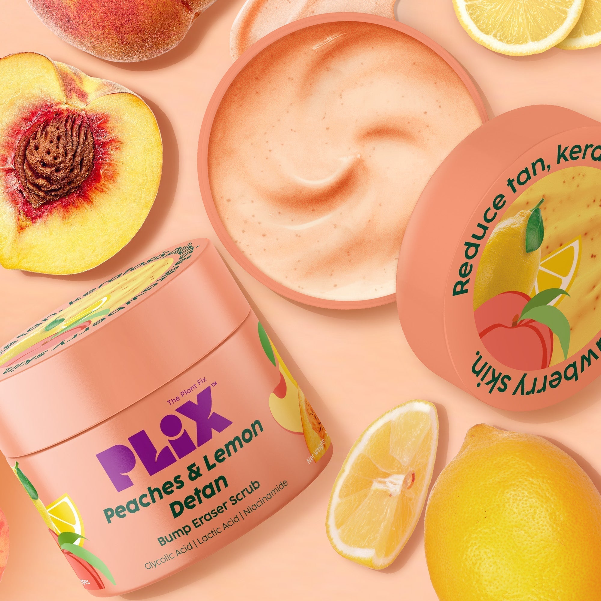 Peaches & Lemon Detan Bump Eraser Scrub for Tan Free & Brighter Skin