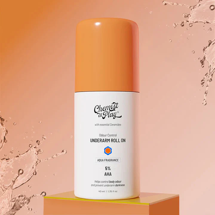 5% AHA Underarm Roll-On with Lactic Acid for Odour Control (Aqua) - 40 ml
